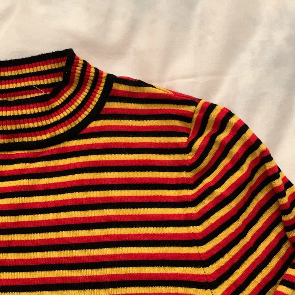 Urban outfitters stripe crewneck crop top sweater - Picture 2 of 3